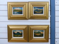Ken Carr set of four oil on board Scottish mountains to include Ben Nevis and Skye, each 11.