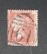 A GB 1d red used stamp 1864-79 plate 225