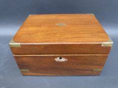 A brass bound mahogany writing slope,
