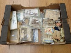 WWI and other postcards including silks, prisoner of war cards, Christmas cards,