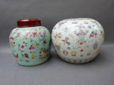 Chinese ginger jar decorated in the 100 antiques pattern, 18cm tall,