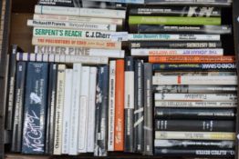 A collection of sci-fi hardback novels to include Brian Aldiss, John Morressy, J.G.