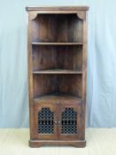 A hardwood corner cabinet,