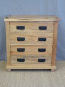A hardwood chest of four drawers (W84 x D45 x H90cm)