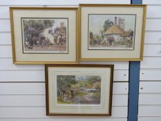 E R Sturgen three signed prints of Exmoor and surrounding area 26x36cm