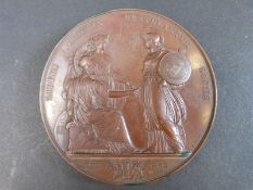 A bronze medal to commemorate the visit of Victor Emmanuel II, King of Sardinia,