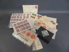 A quantity of GB 1d red stamps and sundry items