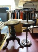 A Victorian piano stool and smoker's stand