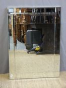A modern bevelled edge mirror (H92 x W66cm)
