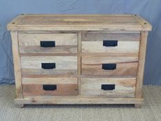 A hardwood chest of six drawers (W120 x D50 x H80cm)