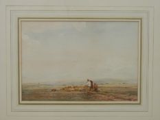 Claude Hayes (1852-1922) watercolour shepherd and flock