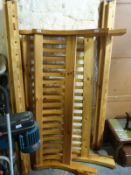 A pine double sleigh bed