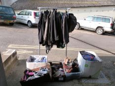 Approximately fifteen items of clothing consisting of men's suits, jackets etc.
