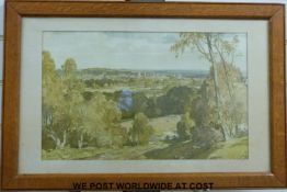 Leonard Russell Squirrell print of the Oxford skyline from the Parks area, 1944,