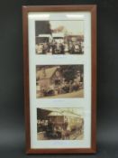 Framed Stroud interest pictures including GWR Station 1905,