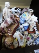 A collection of mixed ceramic figures including Wimsies, Foley, Meakin etc.