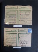 An album of wartime envelopes and postcards with censor marks,