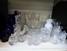 A collection of various glass items to include Bristol Blue, Gleneagles Crystal, Marquis, Galway,