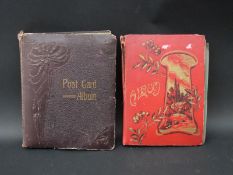 Two Edwardian postcard albums including humorous, actresses, greetings, WWI,