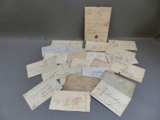 An interesting selection of pre-stamp covers including ship's letters
