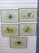 A set of five signed David Shepherd limited edition prints 632/850 
