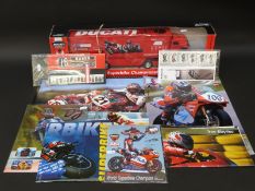 A collection of Ducati and other superbike memorabilia including NewRay diecast lorry,