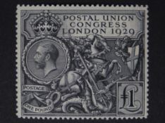 An unmounted mint GB 1929 Postal Union Congress £1 black