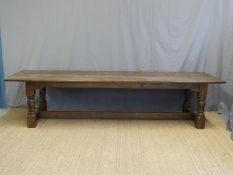 A large oak peg jointed refectory table (L340 x W101 x H78cm)