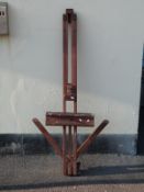 A vintage wooden folding artist's easel (minimum height 160cm)