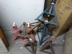 Seven axle stands and a further base