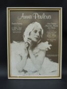 An Anna Pavlova poster signed by Alexandra Danilova and one other,