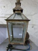 A 19thC lantern/lamp with possible gas burner,