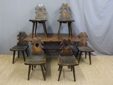 An oak refectory style table (L130 x D71 x H77cm) and six chairs