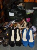 Thirty three pairs of shoes to include platform, stilettos, Miss Selfridge, Jane Norman,