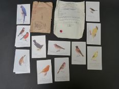 A set of Capern's bird food advertising postcards,