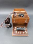 A vintage portable or companion telegraph/telephone