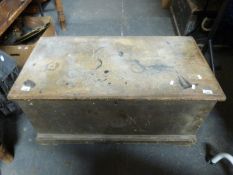 A 19thC pine trunk (W95 x D50 x H46cm)