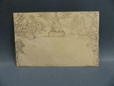 An unused Mulready 1d black envelope