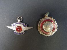 Two enamel motoring interest badges, one marked Malvern & District M.C & L.C.