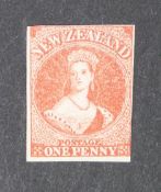 New Zealand 1855-57 1d orange mint