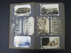 An early 20thC postcard album of Indian, China and the East including Jeruslalem, Jhansi, Banglows,
