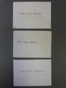 Three envelopes addressed by hand to Miss Jane Parsons and initialled lower left by HRH Princess