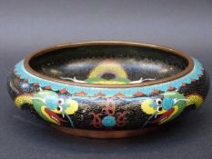 A Chinese cloisonne bowl with dragon decoration,