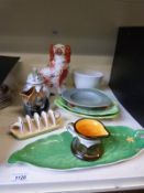 Staffordshire dog and other ceramics