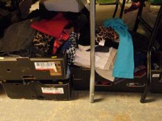 Three boxes of skirts, leggings, trousers, some with Jane Norman, Crazy Chick etc labels,