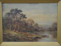 Sidney Pates Johnson, late 19thC/ early 20thC, Golden Sunset, Guildford Surrey, oil on canvas,