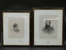 An artists proof etching of the Right Hon Lord Fitz-Hardinge from Berkeley Castle 1872,