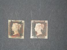 Two 1d black stamps.