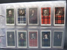 An album of cigarette cards including Mitchell's Clan Tartans & British Warships;