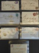 A selection of seven GB line engraved & surface printed stamps on cover